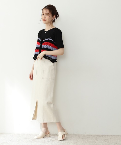 N.(N. Natural Beauty Basic)(エヌエヌナチュラルビューティーベーシック)の「◆クロシェニットビスチェ(その他トップス・レディース・ブラック/クリーム/レッド系その他・MEDIUM)」の11枚目の写真