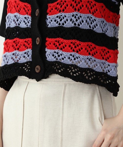 N.(N. Natural Beauty Basic)(エヌエヌナチュラルビューティーベーシック)の「◆クロシェニットビスチェ(その他トップス・レディース・ブラック/クリーム/レッド系その他・MEDIUM)」の15枚目の写真