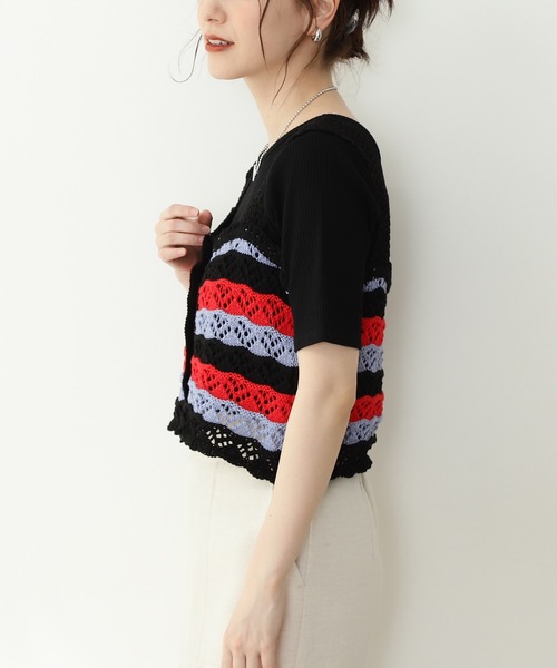 N.(N. Natural Beauty Basic)(エヌエヌナチュラルビューティーベーシック)の「◆クロシェニットビスチェ(その他トップス・レディース・ブラック/クリーム/レッド系その他・MEDIUM)」の12枚目の写真