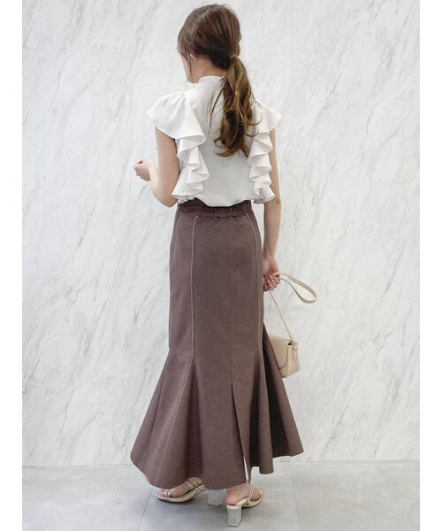 dazzlin（ダズリン）の「ラッフルサテンボウタイブラウス（シャツ/ブラウス・レディース・アイボリー/ブルー/ブラウン・FREE）」の17枚目の写真