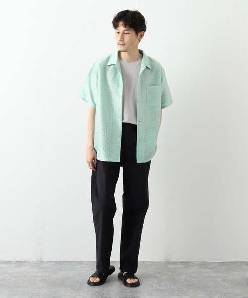 B.C STOCK（ベーセーストック）の「ETHNIC LACE SHIRTS（シャツ/ブラウス・メンズ・ホワイト/ブラック/グリーン・MEDIUM/LARGE）」の4枚目の写真