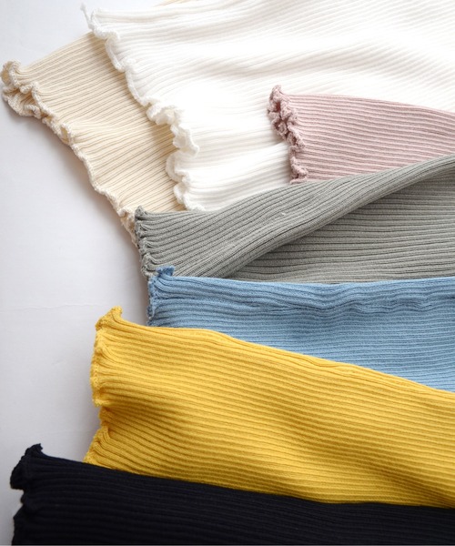 ibeul_(イベール)の「スカラップニットキャミソール(キャミソール・レディース・ホワイト/ブラック/ベージュ/カーキ/ブルー/アイボリー/マスタード・FREE)」の13枚目の写真