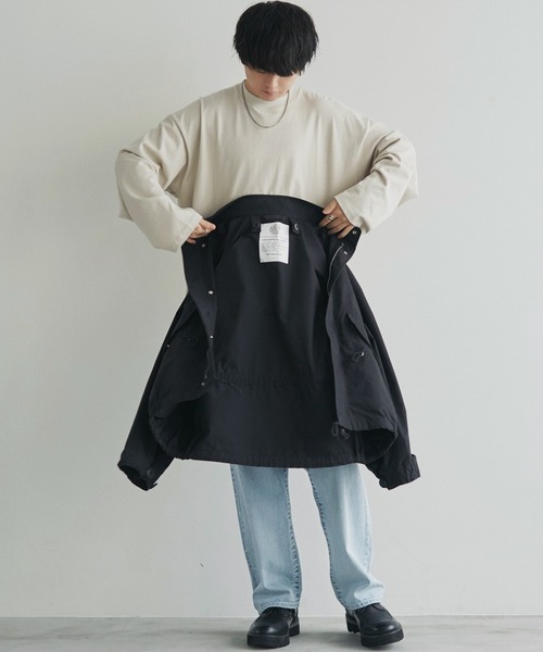WYM LIDNM(ウィム バイ リドム)の「SUPER FINE COTTON LOOSE FIT L/S(Tシャツ/カットソー・メンズ・ライトグレー/アッシュブラウン/ダークグレー/杢グレー/ライトブラウン/ダークグリーン/ブルーグリーン/グレー系/チャコール/ベージュ系/グレイッシュブルー・S/M/L)」の15枚目の写真