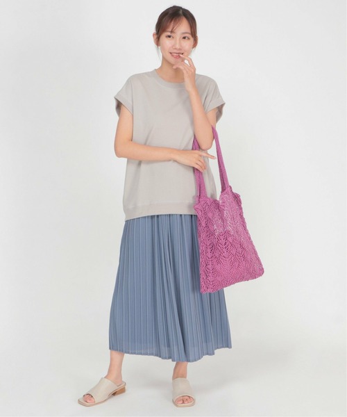 ikka（イッカ）の「透かし柄編みトートバッグ（トートバッグ・レディース・ベージュ/パープル/オフホワイト/グリーン・FREE）」の19枚目の写真