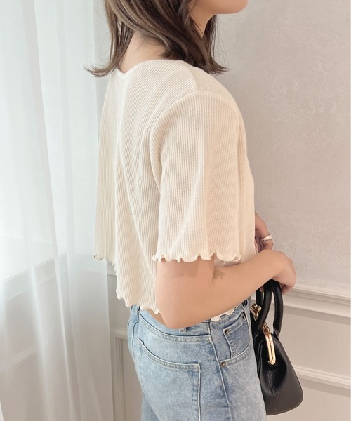 apres jour（アプレジュール）の「ワッフルカーディガン＋キャミセット【ZOZOTOWN限定アイテム】（カーディガン/ボレロ・レディース・ライトピンク/オレンジ/グリーン/アイボリー・フリー/X-LARGE）」の11枚目の写真