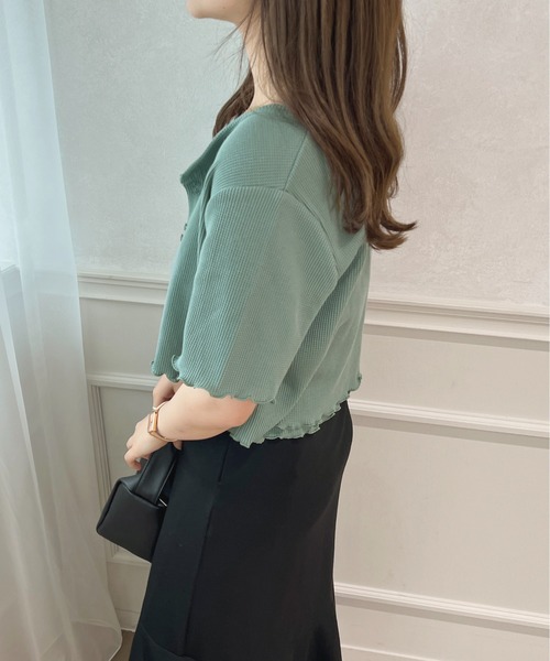 apres jour（アプレジュール）の「ワッフルカーディガン＋キャミセット【ZOZOTOWN限定アイテム】（カーディガン/ボレロ・レディース・ライトピンク/オレンジ/グリーン/アイボリー・フリー/X-LARGE）」の17枚目の写真