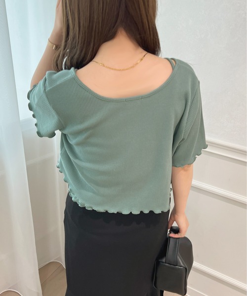 apres jour（アプレジュール）の「ワッフルカーディガン＋キャミセット【ZOZOTOWN限定アイテム】（カーディガン/ボレロ・レディース・ライトピンク/オレンジ/グリーン/アイボリー・フリー/X-LARGE）」の18枚目の写真