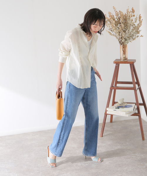 B.C STOCK(ベーセーストック)の「ピンタック シシュウシャツ(シャツ/ブラウス・レディース・ホワイト/ブラック/ピンク/イエロー・FREE)」の11枚目の写真