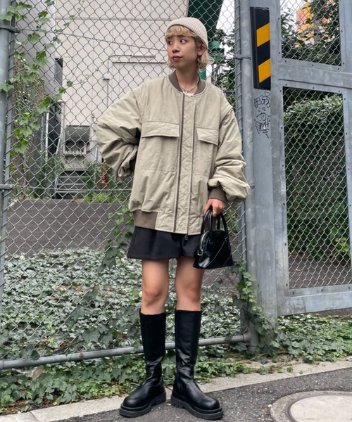 CIAOPANIC（チャオパニック）の「マルチウェイカットアウトビックシルエットMA1（MA-1・レディース・ブラック/オリーブ・FREE）」の6枚目の写真