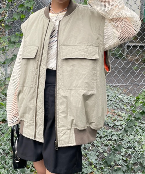 CIAOPANIC（チャオパニック）の「マルチウェイカットアウトビックシルエットMA1（MA-1・レディース・ブラック/オリーブ・FREE）」の22枚目の写真