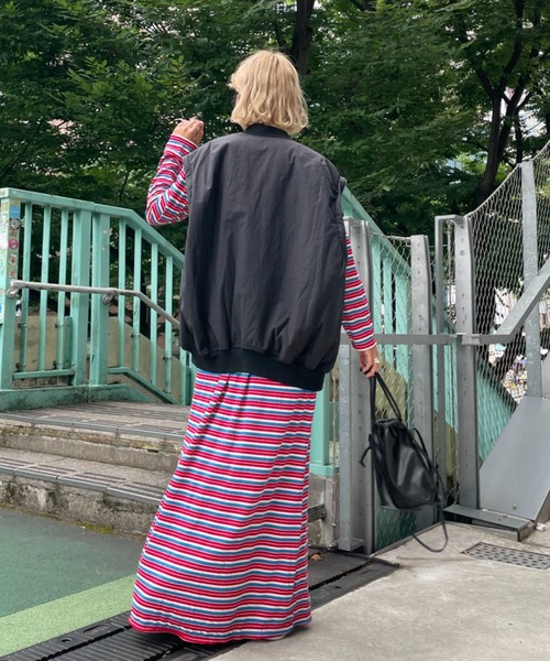 CIAOPANIC（チャオパニック）の「マルチウェイカットアウトビックシルエットMA1（MA-1・レディース・ブラック/オリーブ・FREE）」の9枚目の写真