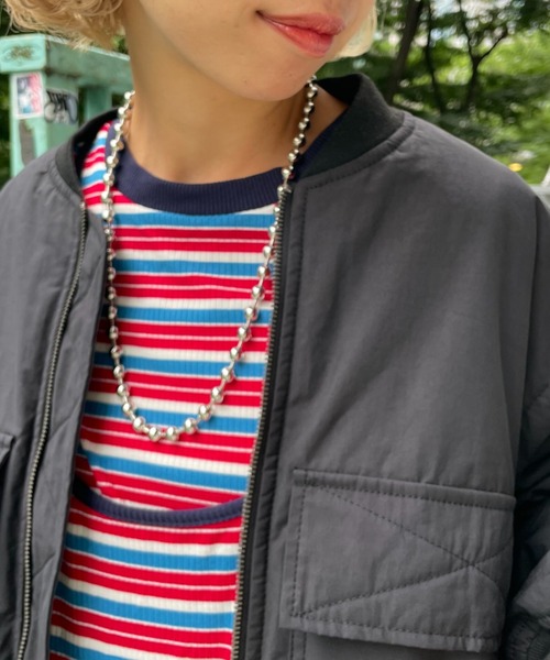 CIAOPANIC（チャオパニック）の「マルチウェイカットアウトビックシルエットMA1（MA-1・レディース・ブラック/オリーブ・FREE）」の20枚目の写真