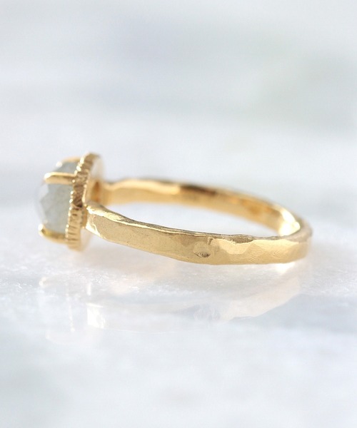 a cote（アコテ）の「【WEB限定】a Cote◆silver925 ラブラドライト チェッカー ゴールド マットリング (ニッケルフリー)☆（リング・レディース・グレー・#11）」の7枚目の写真