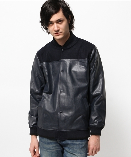 OUTLET(アウトレット)の「【WHO'S WHO gallery】EXレザースタジャン(スタジャン・メンズ・ブラック/キャメル/ネイビー・LARGE/SMALL/MEDIUM)」の2枚目の写真