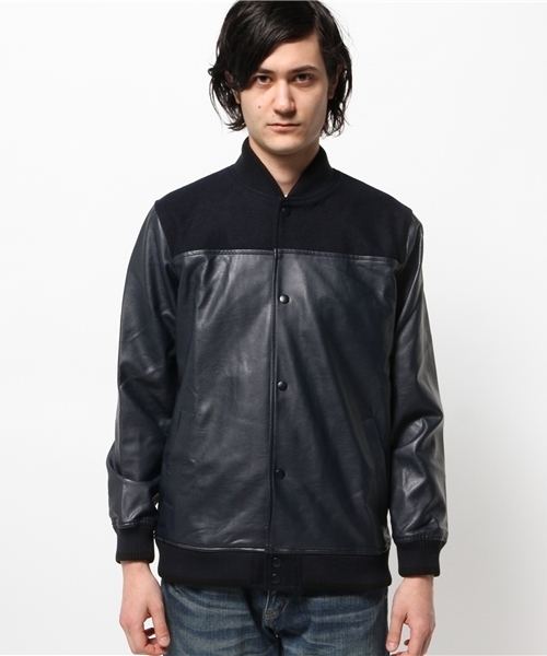OUTLET(アウトレット)の「【WHO'S WHO gallery】EXレザースタジャン(スタジャン・メンズ・ブラック/キャメル/ネイビー・LARGE/SMALL/MEDIUM)」の4枚目の写真