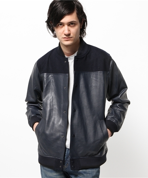 OUTLET(アウトレット)の「【WHO'S WHO gallery】EXレザースタジャン(スタジャン・メンズ・ブラック/キャメル/ネイビー・LARGE/SMALL/MEDIUM)」の7枚目の写真