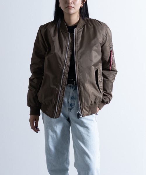 NYLAUS（ナイラス）の「ヘビーツイルナイロン 裏キルトパデット MA-1（MA-1・メンズ・ホワイト/ブラック/カーキ/イエロー系/グレー系・LL/M/L）」の5枚目の写真