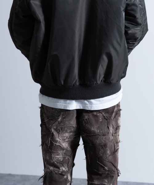 NYLAUS（ナイラス）の「ヘビーツイルナイロン 裏キルトパデット MA-1（MA-1・メンズ・ホワイト/ブラック/カーキ/イエロー系/グレー系・LL/M/L）」の17枚目の写真