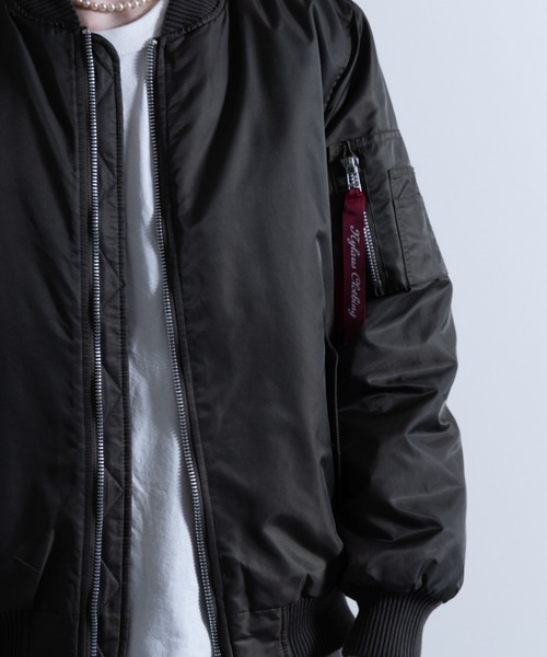 NYLAUS（ナイラス）の「ヘビーツイルナイロン 裏キルトパデット MA-1（MA-1・メンズ・ホワイト/ブラック/カーキ/イエロー系/グレー系・LL/M/L）」の9枚目の写真