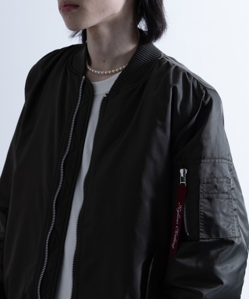 NYLAUS（ナイラス）の「ヘビーツイルナイロン 裏キルトパデット MA-1（MA-1・メンズ・ホワイト/ブラック/カーキ/イエロー系/グレー系・LL/M/L）」の11枚目の写真