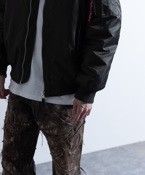 NYLAUS（ナイラス）の「ヘビーツイルナイロン 裏キルトパデット MA-1（MA-1・メンズ・ホワイト/ブラック/カーキ/イエロー系/グレー系・LL/M/L）」の12枚目の写真