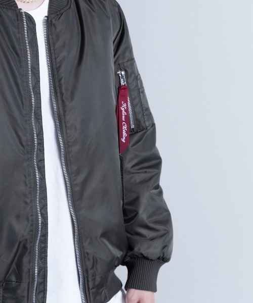 NYLAUS（ナイラス）の「ヘビーツイルナイロン 裏キルトパデット MA-1（MA-1・メンズ・ホワイト/ブラック/カーキ/イエロー系/グレー系・LL/M/L）」の13枚目の写真