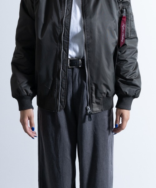 NYLAUS（ナイラス）の「ヘビーツイルナイロン 裏キルトパデット MA-1（MA-1・メンズ・ホワイト/ブラック/カーキ/イエロー系/グレー系・LL/M/L）」の22枚目の写真