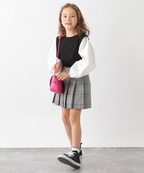 GLOBAL WORK(グローバルワーク)の「イージーケアプリーツスカート/157692(スカート・キッズ・グレー/アイボリー/ネイビー/ブラック/ベージュ/スカイブルー/ライトグリーン・110cm/100cm/120cm/130cm/140cm/150cm/160cm)」の16枚目の写真