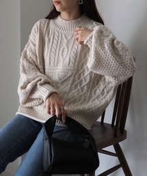 パッチケーブルハイネックニット
