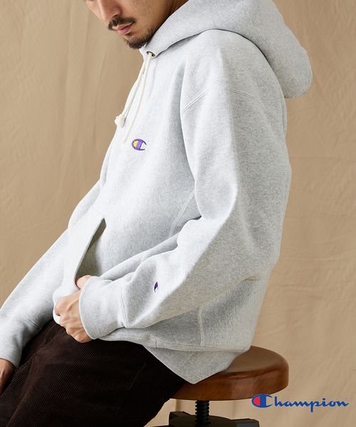 Champion（チャンピオン）の「【Champion/チャンピオン×JS】別注 リバースウィーブプルオーバーパーカー（パーカー・メンズ・ブラック/パープル/グレー/アイボリー・MEDIUM/LARGE/X-LARGE）」の21枚目の写真