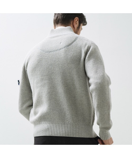 g-stage（ジーステージ）の「ケーブル編フロントボタンカーディガン（ニット/セーター・メンズ・グレー/ホワイト・48/50/46）」の6枚目の写真