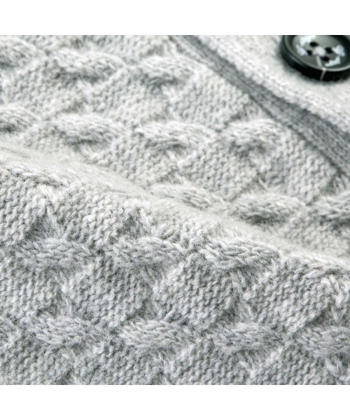 g-stage（ジーステージ）の「ケーブル編フロントボタンカーディガン（ニット/セーター・メンズ・グレー/ホワイト・48/50/46）」の13枚目の写真