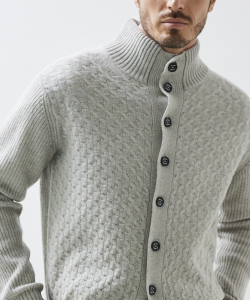 g-stage（ジーステージ）の「ケーブル編フロントボタンカーディガン（ニット/セーター・メンズ・グレー/ホワイト・48/50/46）」の15枚目の写真