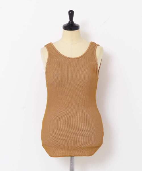 KBF（ケイビーエフ）の「BACKオープンタンクトップ（タンクトップ・レディース・チャコールグレー/アイボリー/キャメル・ONE）」の6枚目の写真