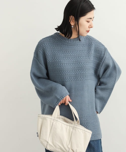 URBAN RESEARCH DOORS(アーバンリサーチドアーズ)の「柄編みヨークニット(ニット/セーター・レディース・オレンジ/オフホワイト/ブルー・MEDIUM)」の15枚目の写真