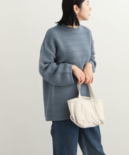 URBAN RESEARCH DOORS(アーバンリサーチドアーズ)の「柄編みヨークニット(ニット/セーター・レディース・オレンジ/オフホワイト/ブルー・MEDIUM)」の19枚目の写真