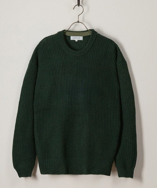 SlashDate(スラッシュデイト)の「畦編みプルオーバーニット/ビッグシルエット(ニット/セーター・メンズ・チャコールグレー/グリーン/ベージュ・M/L/XL)」の1枚目の写真