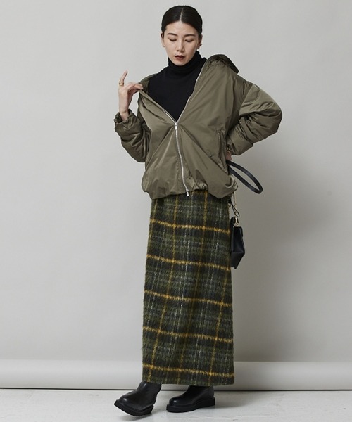 Curensology（カレンソロジー）の「Curensology(カレンソロジー)/【THE LOFTLABO】別注フードミドルダウンジャケット（ダウンジャケット/コート・レディース・カーキ/ホワイト系その他2・FREE）」の10枚目の写真