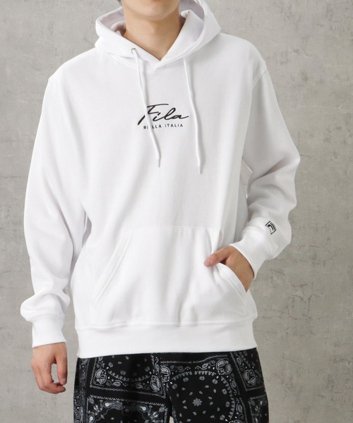 FILA（フィラ）の「FILA フィラ ポケット付き筆記体ロゴプルオーバー
