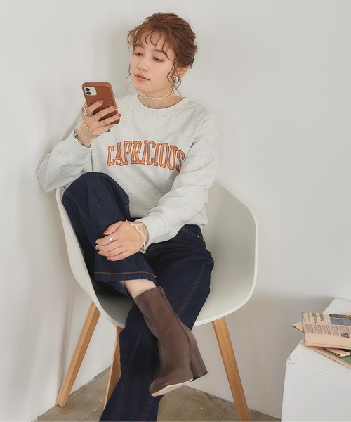 titivate（ティティベイト）の「ｶﾚｯｼﾞﾛｺﾞﾌﾟﾘﾝﾄｽｳｪｯﾄ（スウェット・レディース・ネイビー系/ホワイト系その他/グレー系その他・S/M）」の11枚目の写真