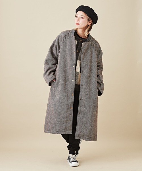 CUBE SUGAR(キューブシュガー)の「ジャガードブロッキング前後着ニットカーディガン(カーディガン/ボレロ・レディース・ヘザーチャコール/ブルー/ネイビー・M)」の7枚目の写真