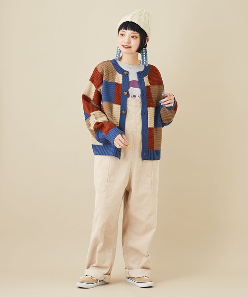 CUBE SUGAR(キューブシュガー)の「ジャガードブロッキング前後着ニットカーディガン(カーディガン/ボレロ・レディース・ヘザーチャコール/ブルー/ネイビー・M)」の13枚目の写真