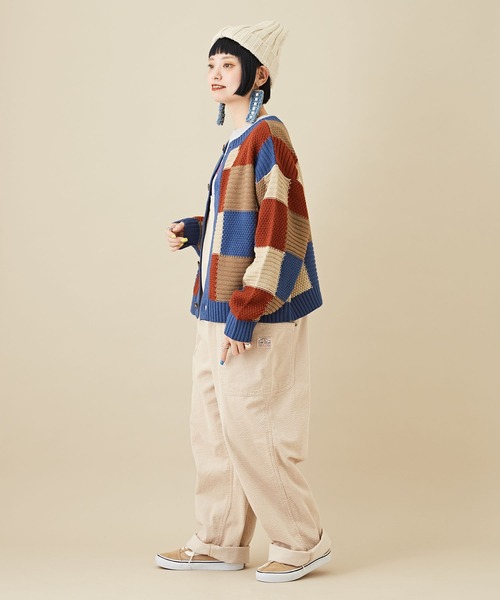 CUBE SUGAR(キューブシュガー)の「ジャガードブロッキング前後着ニットカーディガン(カーディガン/ボレロ・レディース・ヘザーチャコール/ブルー/ネイビー・M)」の16枚目の写真