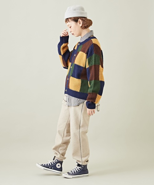 CUBE SUGAR(キューブシュガー)の「ジャガードブロッキング前後着ニットカーディガン(カーディガン/ボレロ・レディース・ヘザーチャコール/ブルー/ネイビー・M)」の20枚目の写真