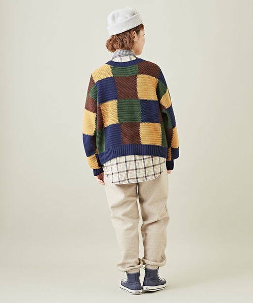 CUBE SUGAR(キューブシュガー)の「ジャガードブロッキング前後着ニットカーディガン(カーディガン/ボレロ・レディース・ヘザーチャコール/ブルー/ネイビー・M)」の11枚目の写真