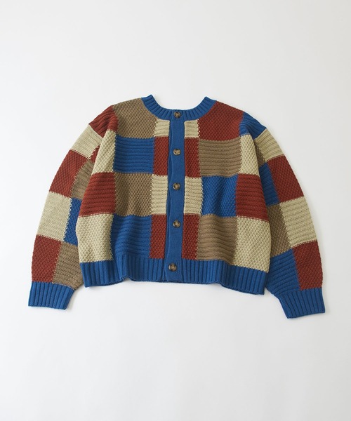 CUBE SUGAR(キューブシュガー)の「ジャガードブロッキング前後着ニットカーディガン(カーディガン/ボレロ・レディース・ヘザーチャコール/ブルー/ネイビー・M)」の5枚目の写真