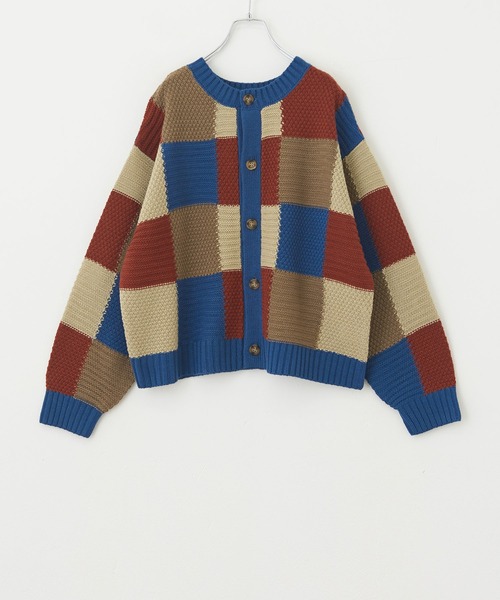 CUBE SUGAR(キューブシュガー)の「ジャガードブロッキング前後着ニットカーディガン(カーディガン/ボレロ・レディース・ヘザーチャコール/ブルー/ネイビー・M)」の15枚目の写真