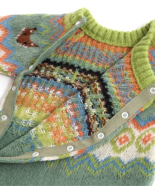 BREEZE（ブリーズ）の「ノルディックニットカバーオール（ロンパース・キッズ・グリーン/アイボリー/エメラルド・70/80）」の16枚目の写真