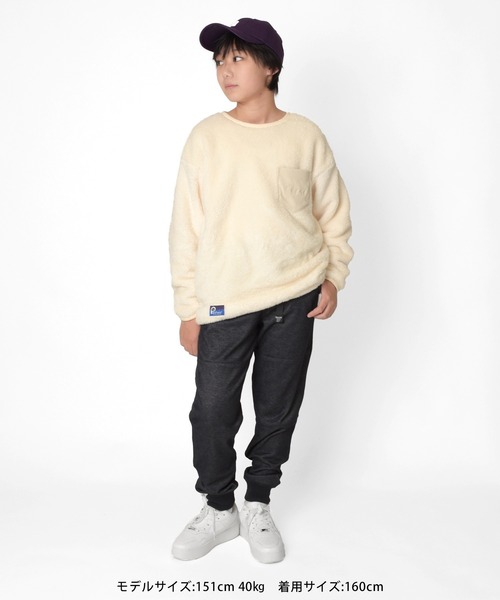 GLAZOS（グラソス）の「[テーパード]裏シャギー・ダブルニーイージーパンツ（その他パンツ・キッズ・ネイビー/オートミール/グレー・140cm/150cm/160cm/170cm）」の13枚目の写真