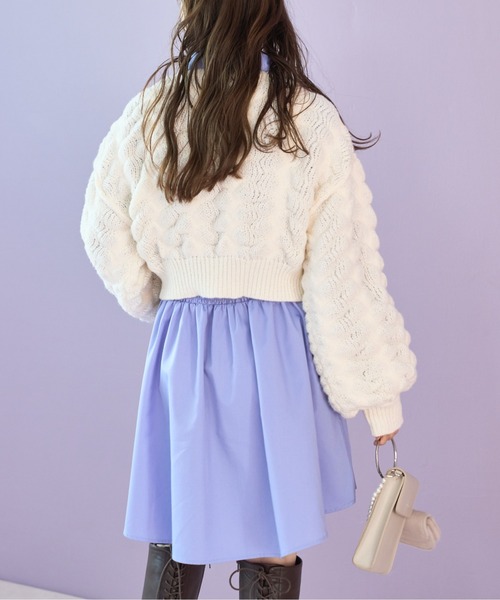 OLIVE des OLIVE（オリーブデオリーブ）の「ぽこぽこカーディガン（カーディガン/ボレロ・レディース・ブラック/オフホワイト/ベージュ・FREE）」の9枚目の写真